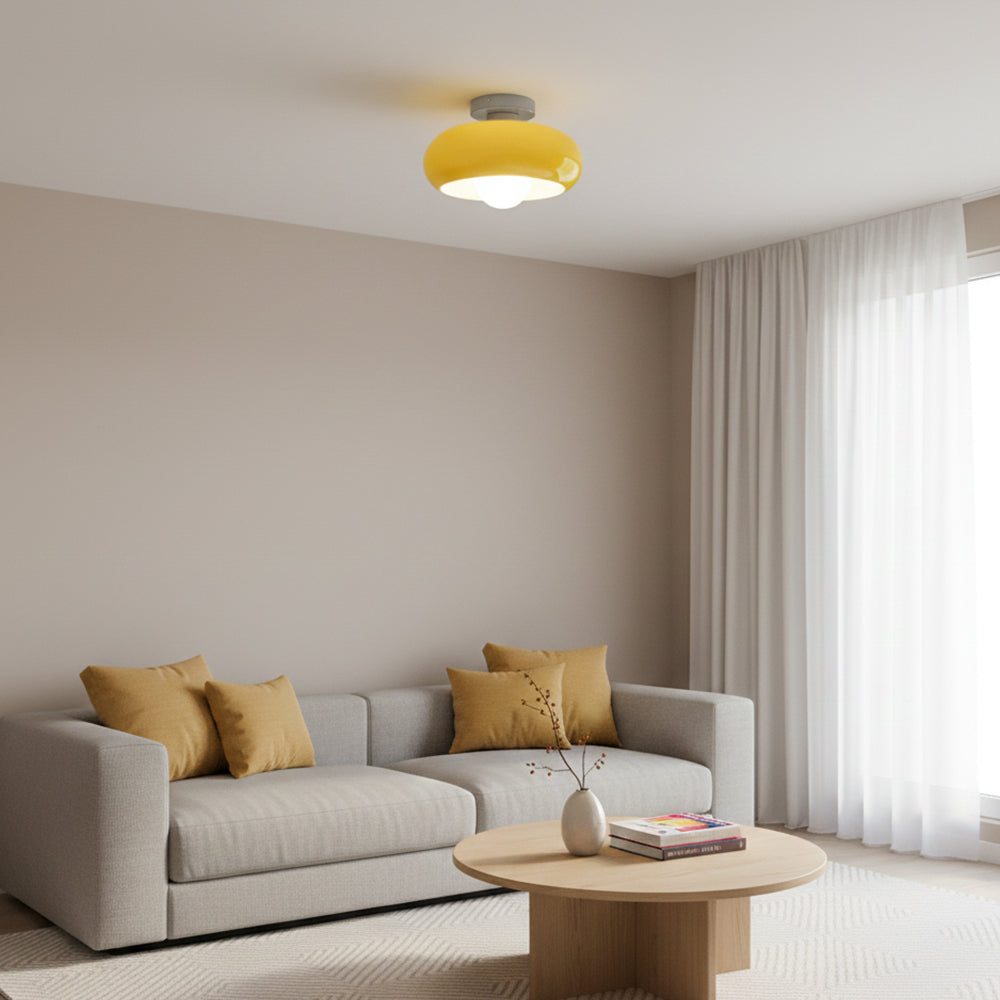 Ceiling Light Glass 11 in Semi Flush Mount Indoor Bedroom Hallway Living Room Pendant Lamp Modern Mid Century Style | Thomler