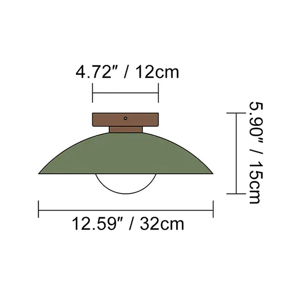 Ceiling Light Metal 12.6 in Flush Mount Indoor Kitchen Dining Room LED Fixture Modern Minimalist Design | Thomler