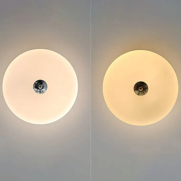 Ceiling Lamp Glass 40.0 cm White Gold Vintage Living Room Flush Mount Industrial Lighting | Thomler