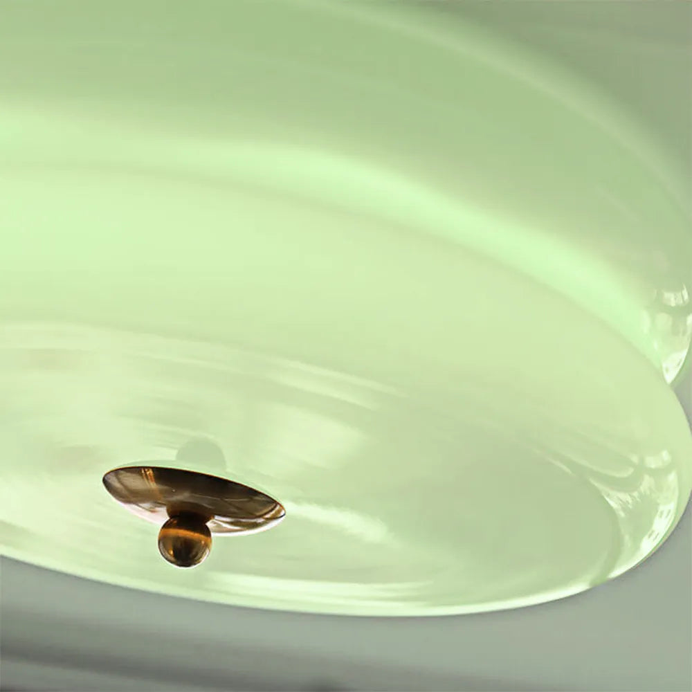 Ceiling Lamp Glass 40.0 cm White Gold Vintage Living Room Flush Mount Industrial Lighting | Thomler