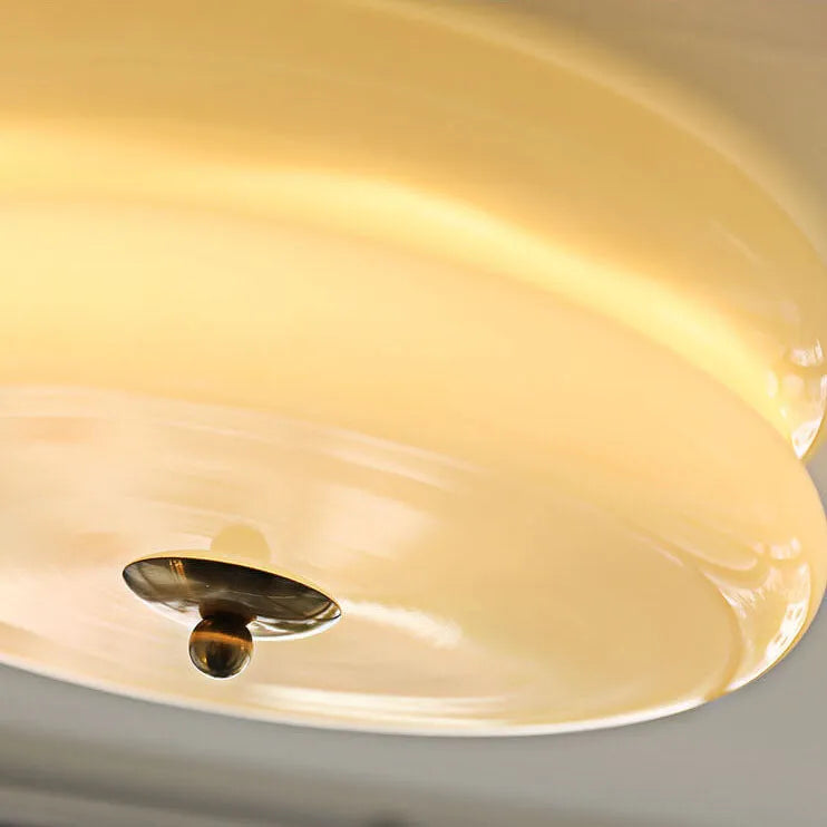 Ceiling Lamp Glass 40.0 cm White Gold Vintage Living Room Flush Mount Industrial Lighting | Thomler