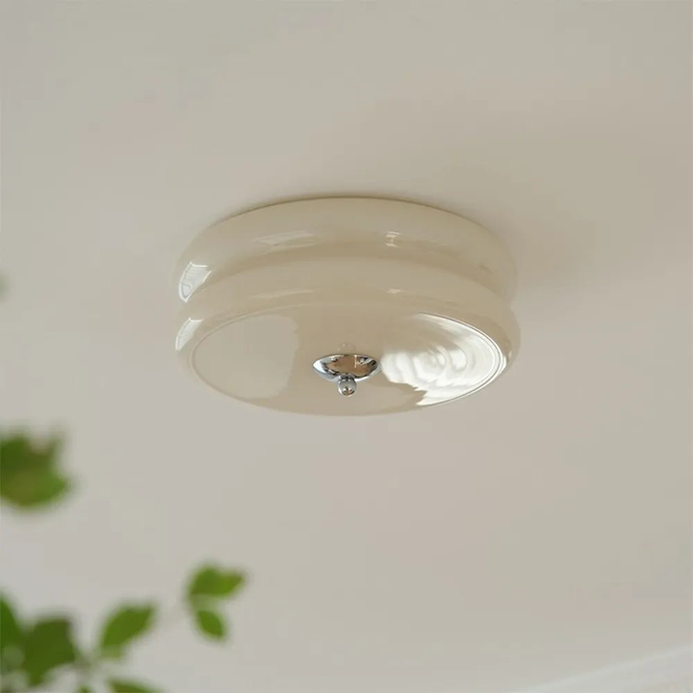 Ceiling Lamp Glass 40.0 cm White Gold Vintage Living Room Flush Mount Industrial Lighting | Thomler