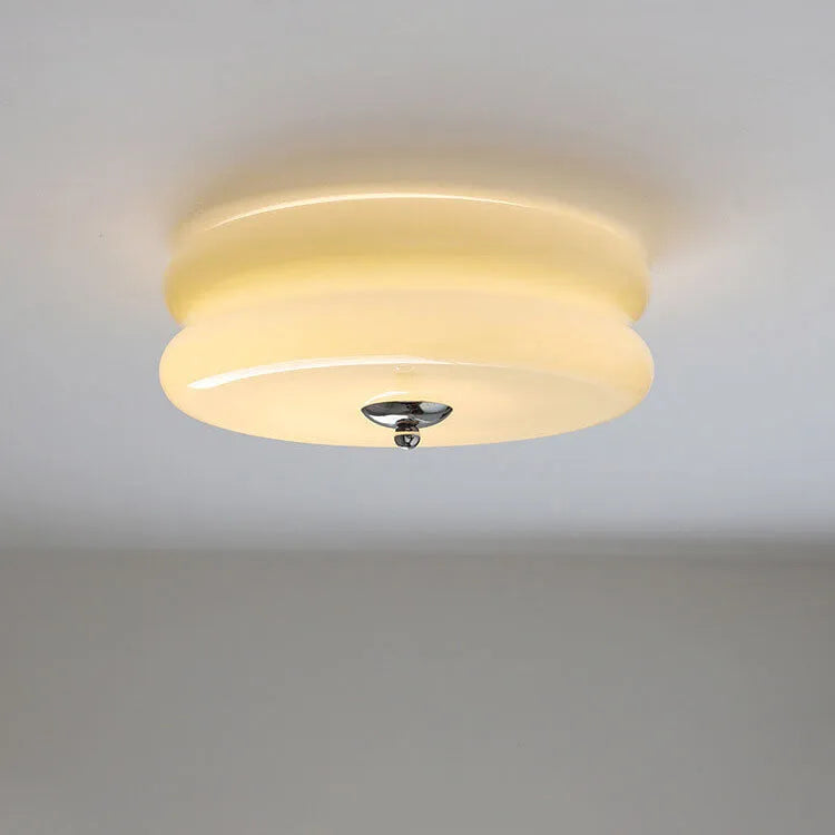 Ceiling Lamp Glass 40.0 cm White Gold Vintage Living Room Flush Mount Industrial Lighting | Thomler