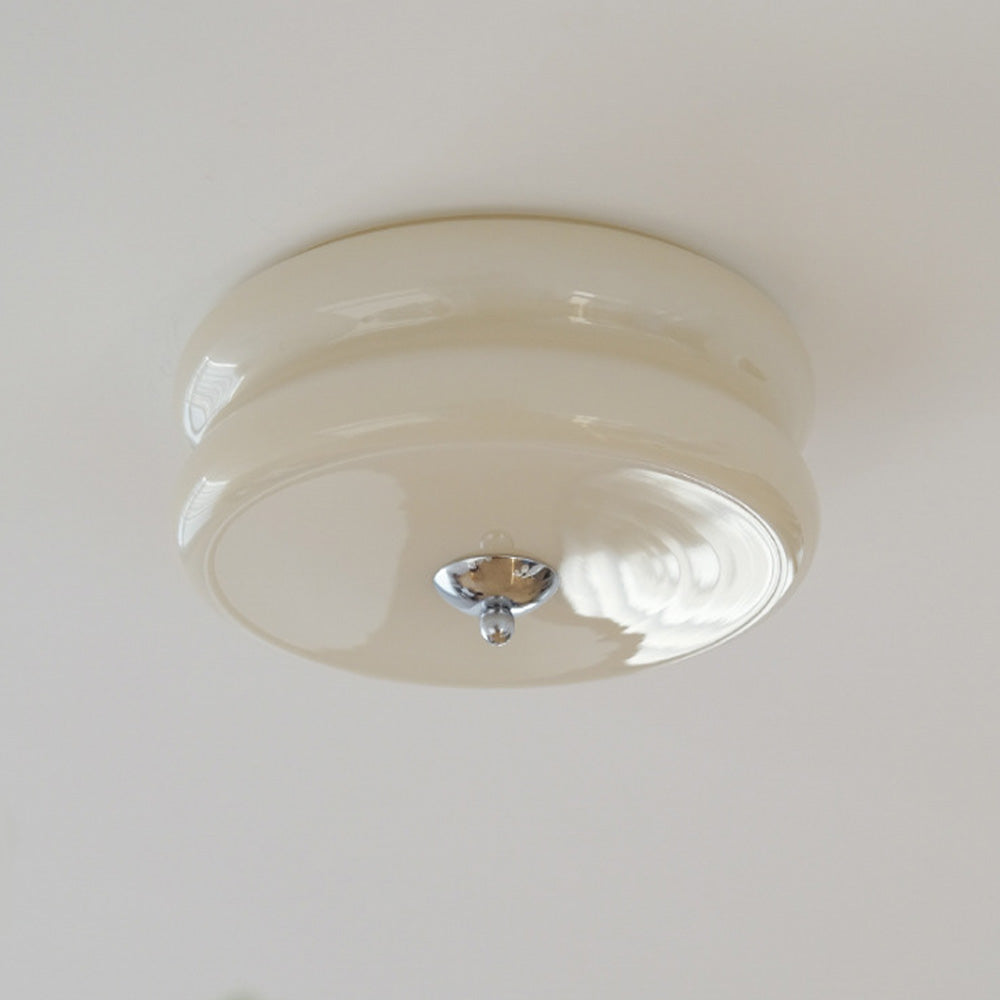 Ceiling Lamp Glass 40.0 cm White Gold Vintage Living Room Flush Mount Industrial Lighting | Thomler