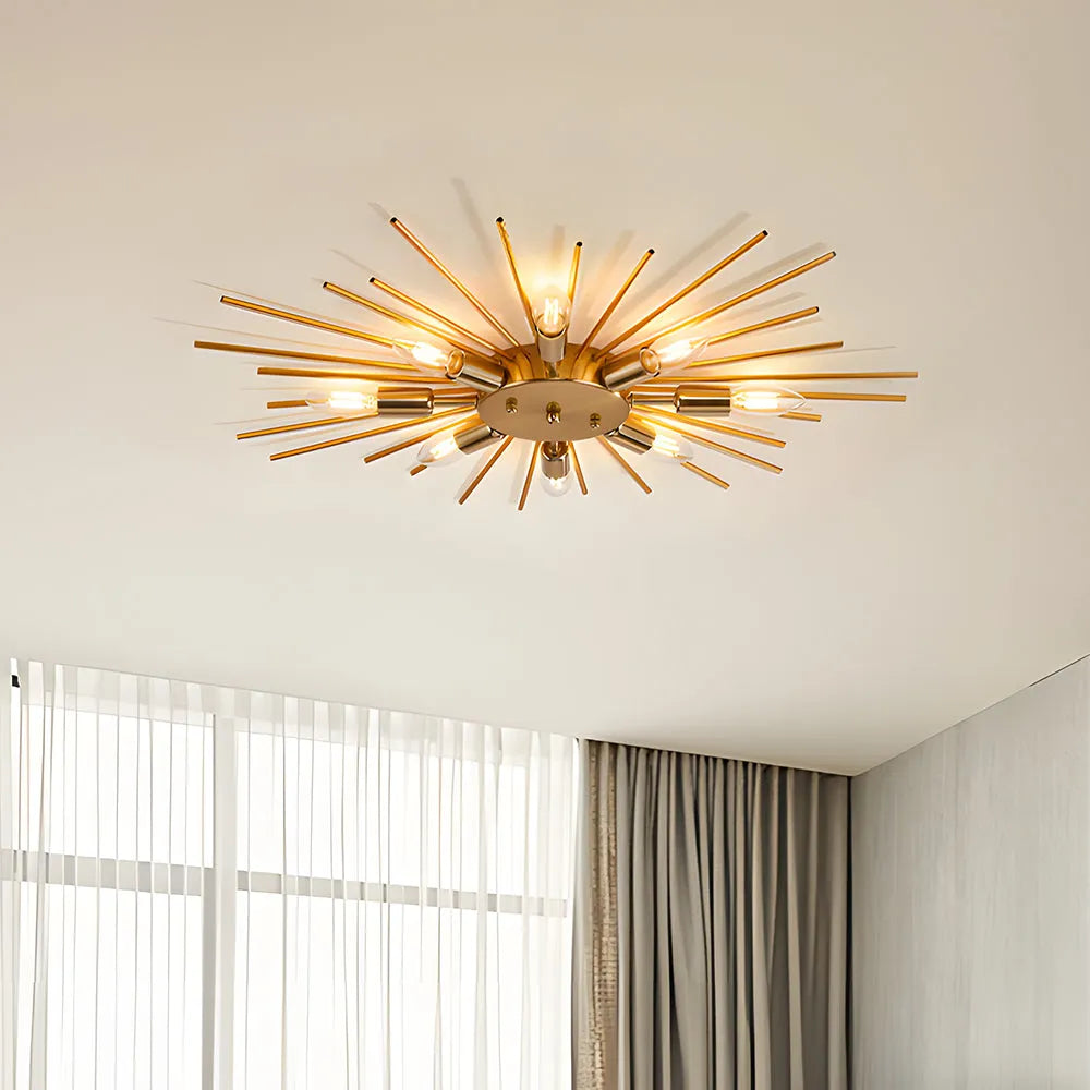 Ceiling Light Industrial Metal 27.6 in Indoor Living Room Dining Area Fixture Multi Bulb | Thomler