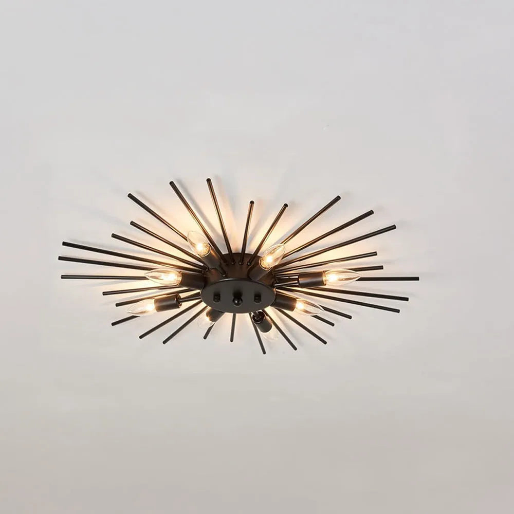 Ceiling Light Industrial Metal 27.6 in Indoor Living Room Dining Area Fixture Multi Bulb | Thomler