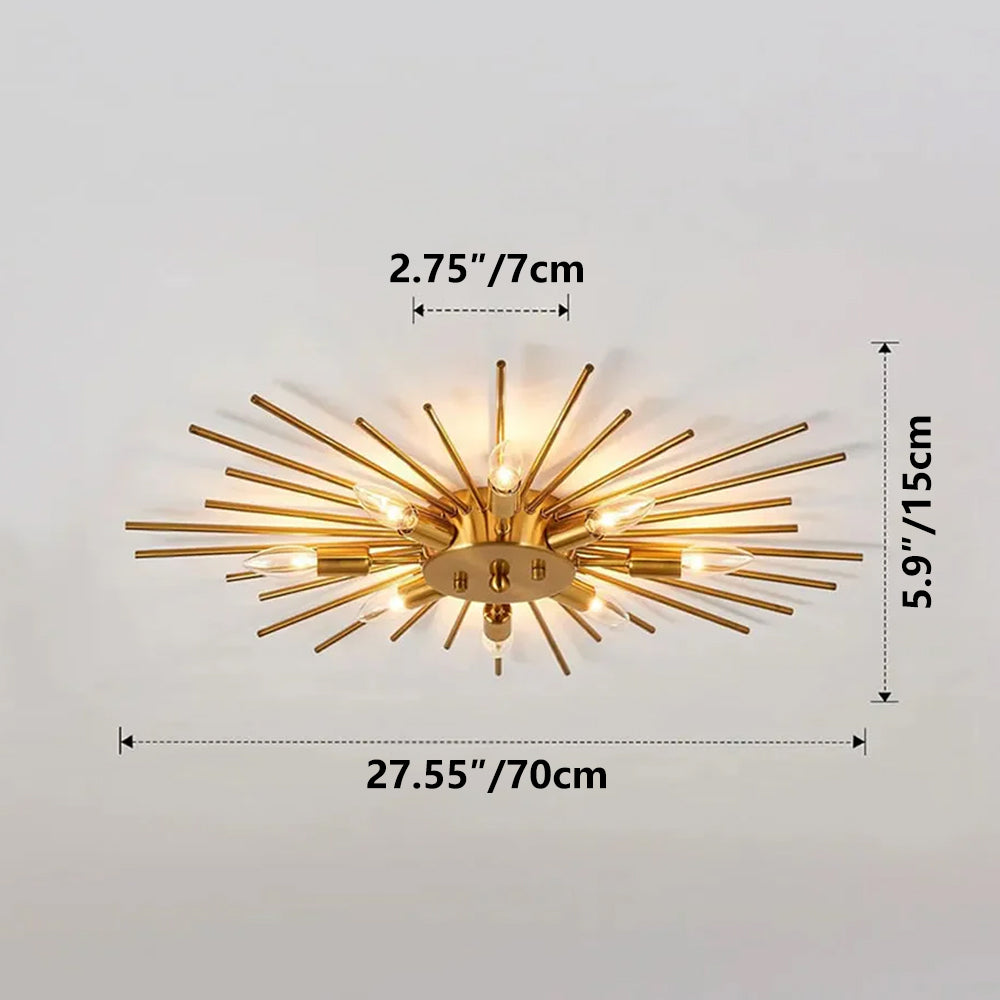 Ceiling Light Industrial Metal 27.6 in Indoor Living Room Dining Area Fixture Multi Bulb | Thomler