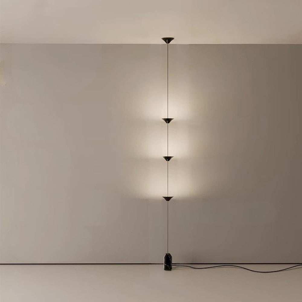 Ceiling To Floor Light Metal Triple Cone LED 350.0 cm Black Living Room Hallway Ambient Lighting | Thomler