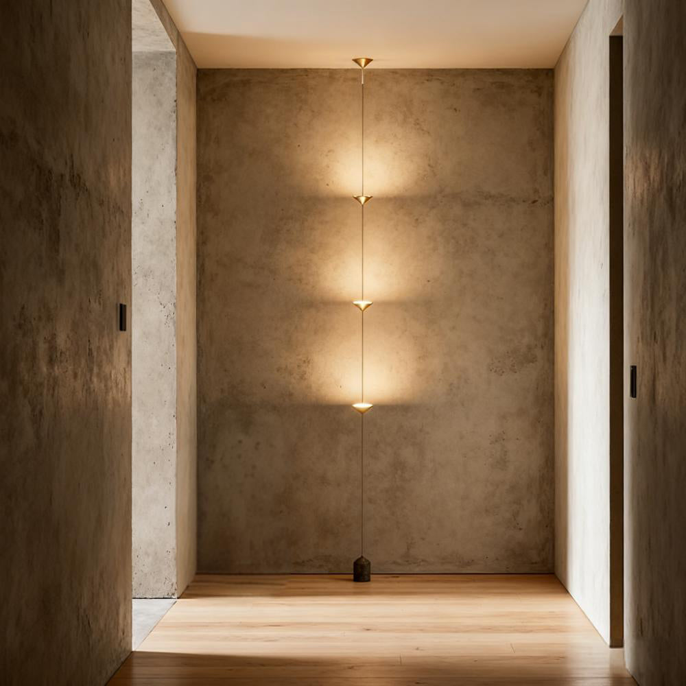 Ceiling To Floor Light Metal Triple Cone LED 350.0 cm Black Living Room Hallway Ambient Lighting | Thomler