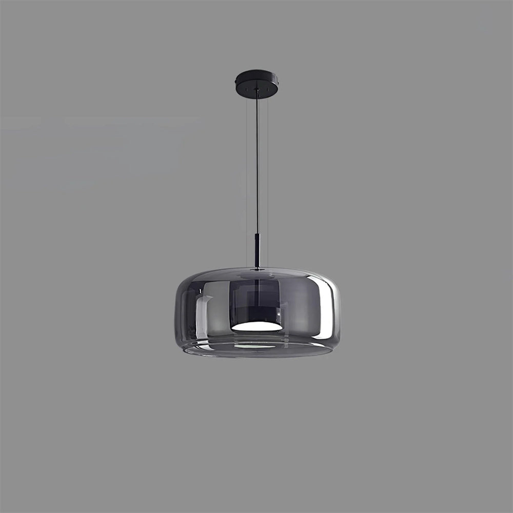 Pendant Light Glass Dome 10.2 in Smoked Kitchen Dining Room Hanging Ceiling Lamp Minimalist Modern Indoor Fixture | Thomler