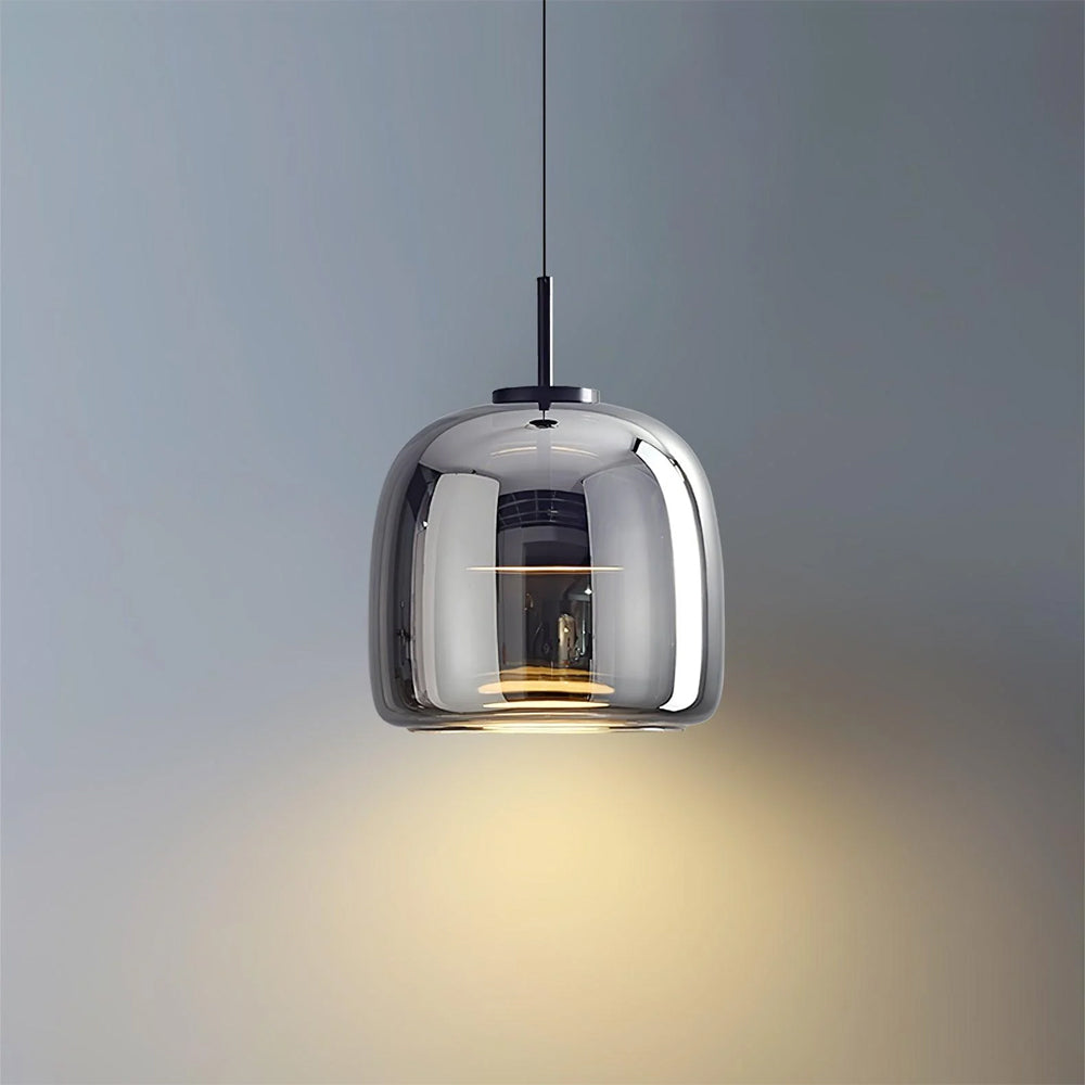 Pendant Light Glass Dome 10.2 in Smoked Kitchen Dining Room Hanging Ceiling Lamp Minimalist Modern Indoor Fixture | Thomler