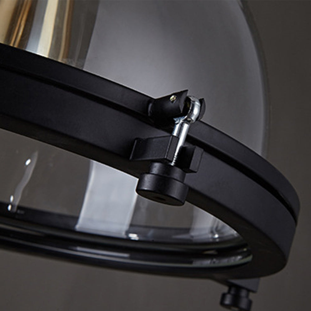 Pendant Light Glass Dome 31.0 cm Black Dining Room Kitchen Island Vintage Industrial Hanging Ceiling Lamp | Thomler