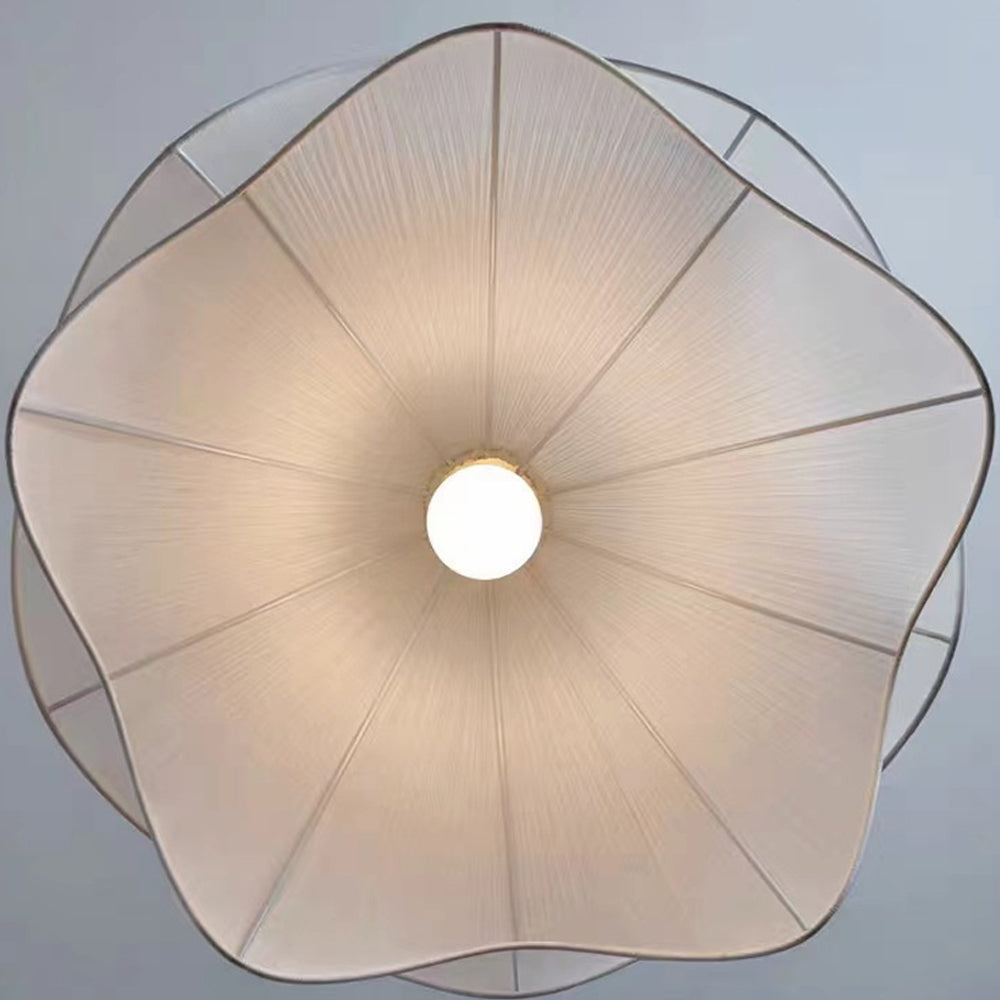 Pendant Light Fabric Floral Shade E27 60.0 cm Dining Room Bedroom Hanging Ceiling Lamp Soft Ambient Lighting | Thomler