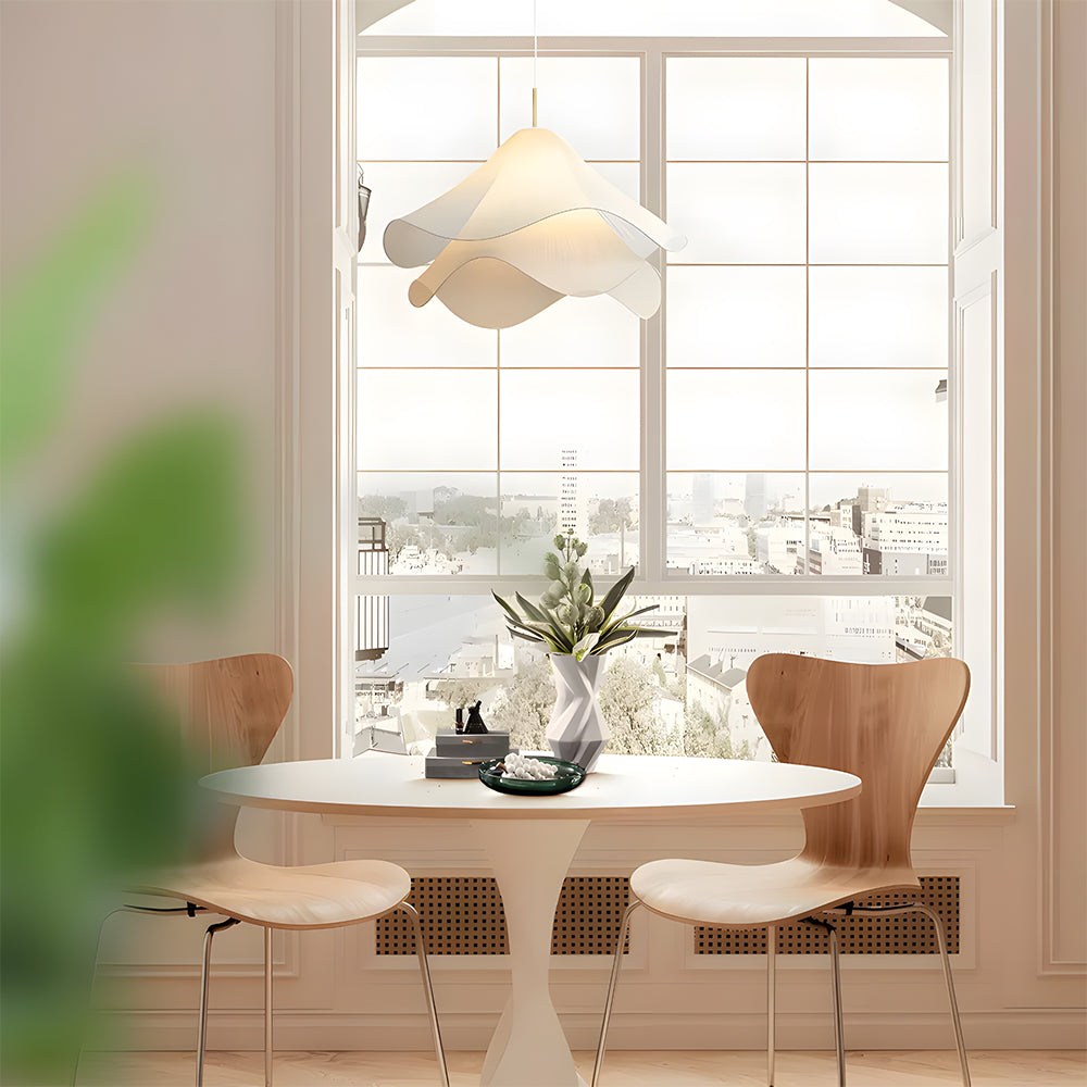 Pendant Light Fabric Floral Shade E27 60.0 cm Dining Room Bedroom Hanging Ceiling Lamp Soft Ambient Lighting | Thomler