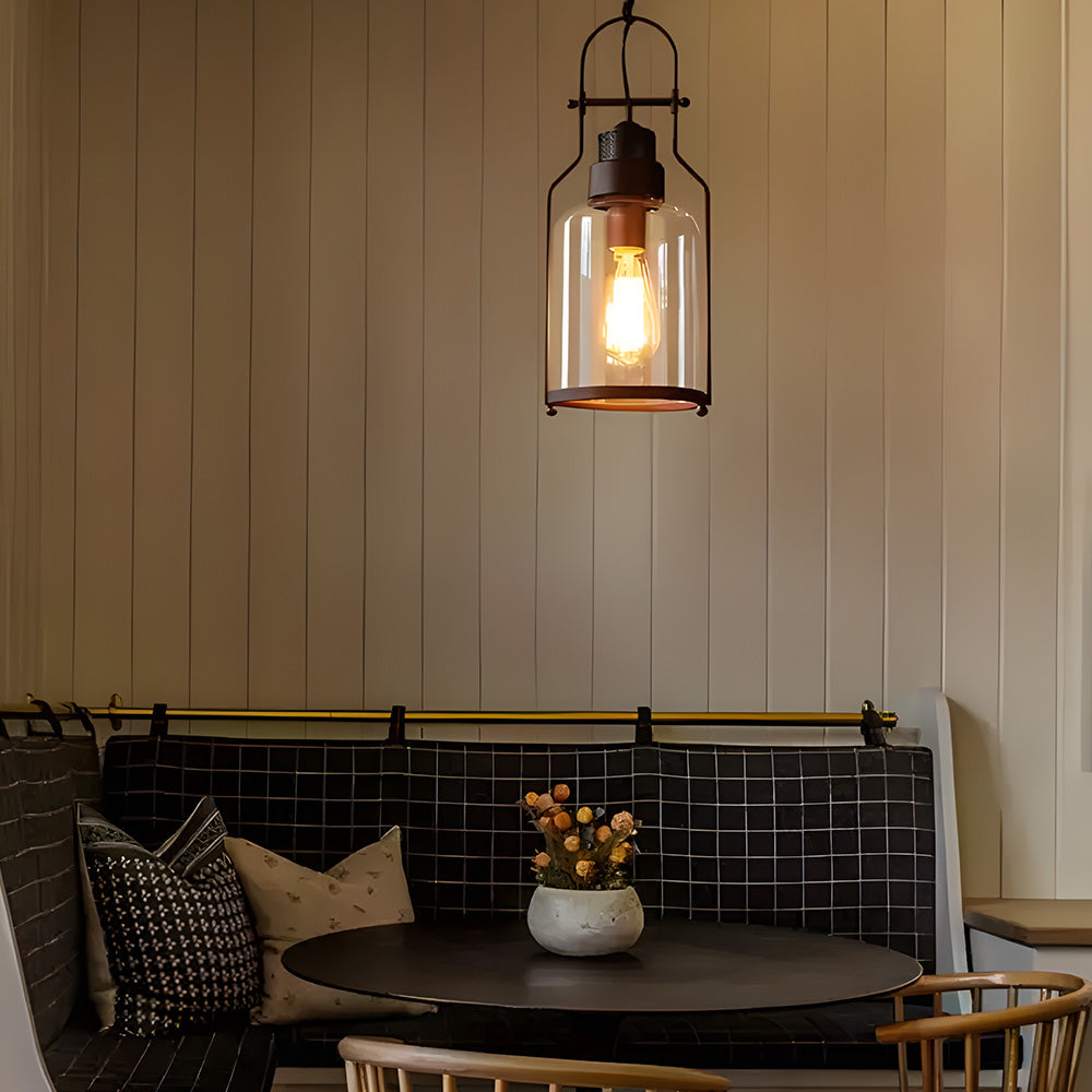 Pendant Light Metal 7.9 in Diameter 17.7 in Height Indoor Hallway Dining Room Living Room Vintage Industrial Style | Thomler