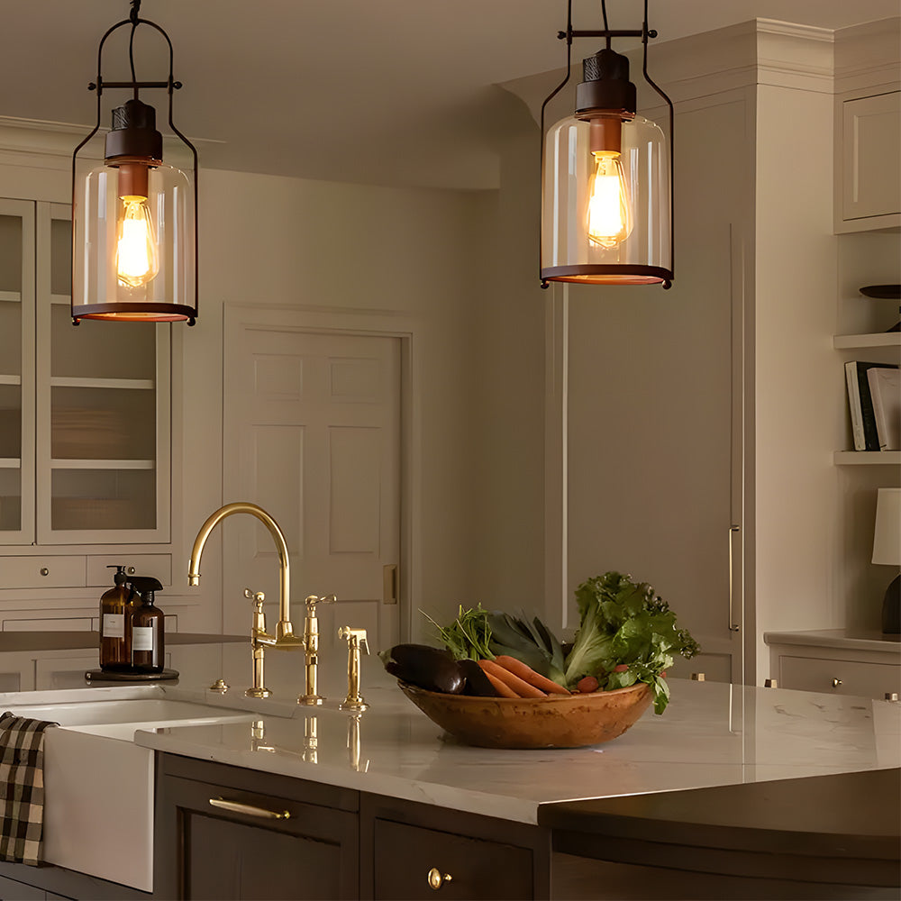 Pendant Light Metal 7.9 in Diameter 17.7 in Height Indoor Hallway Dining Room Living Room Vintage Industrial Style | Thomler