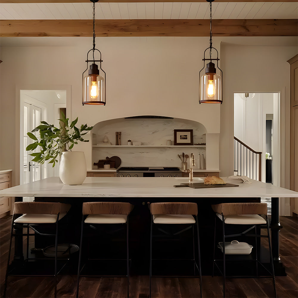 Pendant Light Metal 7.9 in Diameter 17.7 in Height Indoor Hallway Dining Room Living Room Vintage Industrial Style | Thomler
