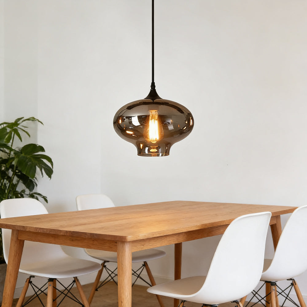 Pendant Light Glass Adjustable 11 in Indoor Dining Room Kitchen Island Ceiling Lamp | Thomler