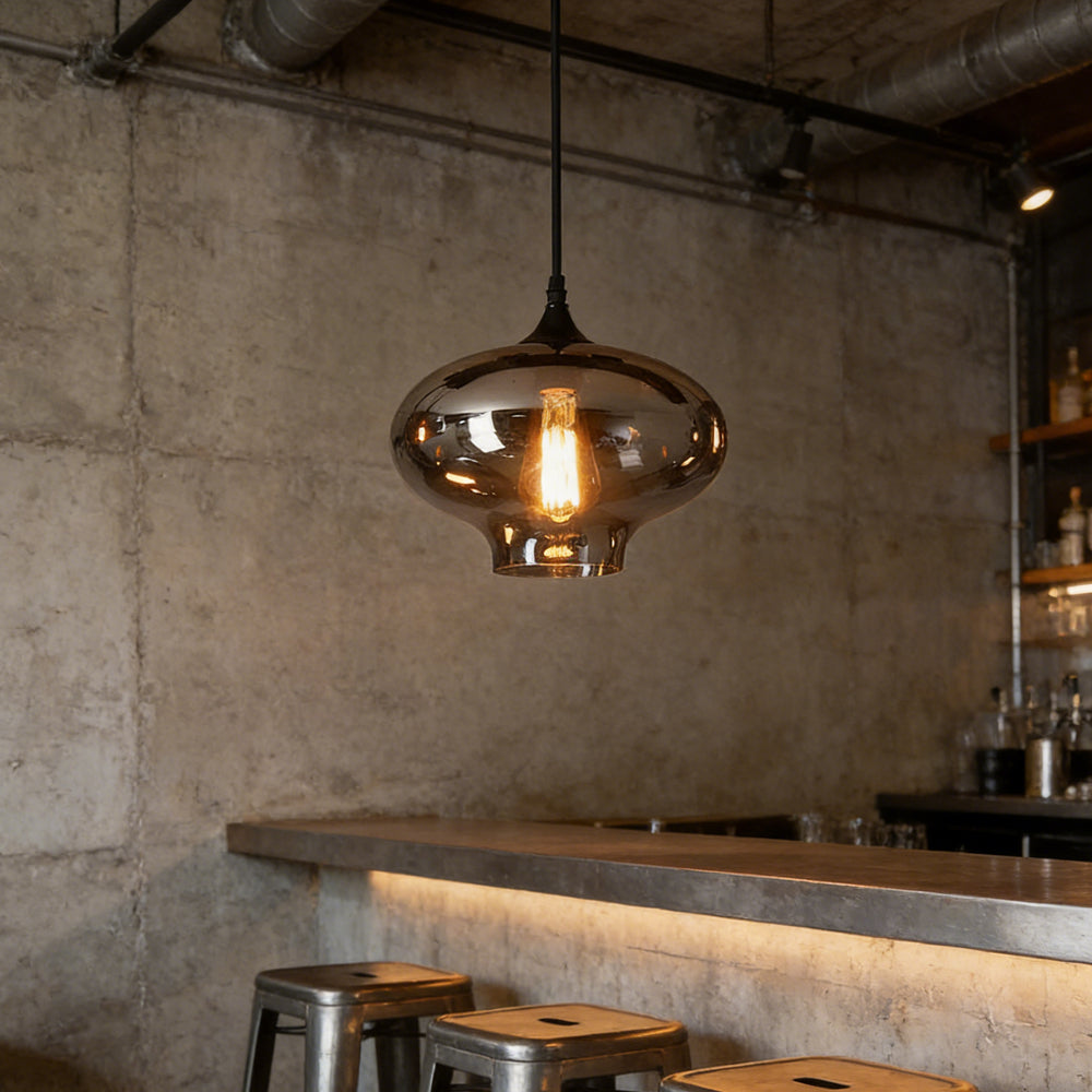 Pendant Light Glass Adjustable 11 in Indoor Dining Room Kitchen Island Ceiling Lamp | Thomler