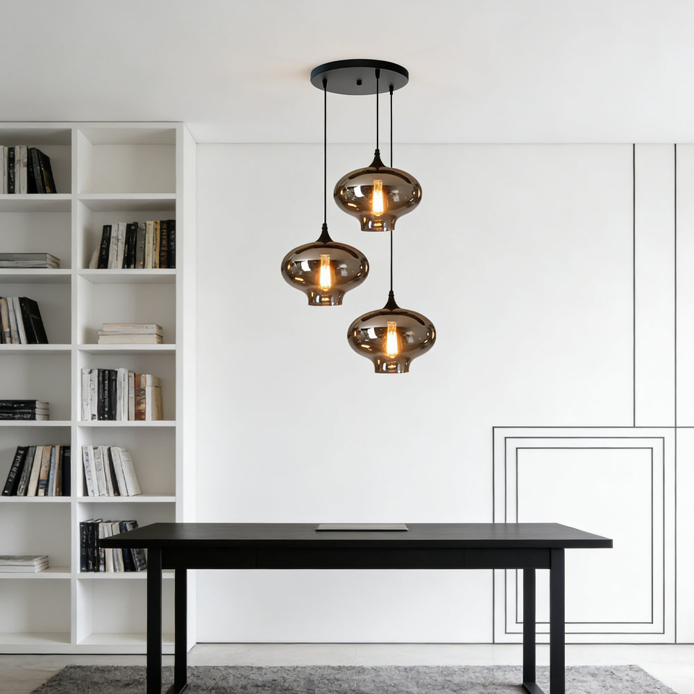 Pendant Light Glass Adjustable 11 in Indoor Dining Room Kitchen Island Ceiling Lamp | Thomler