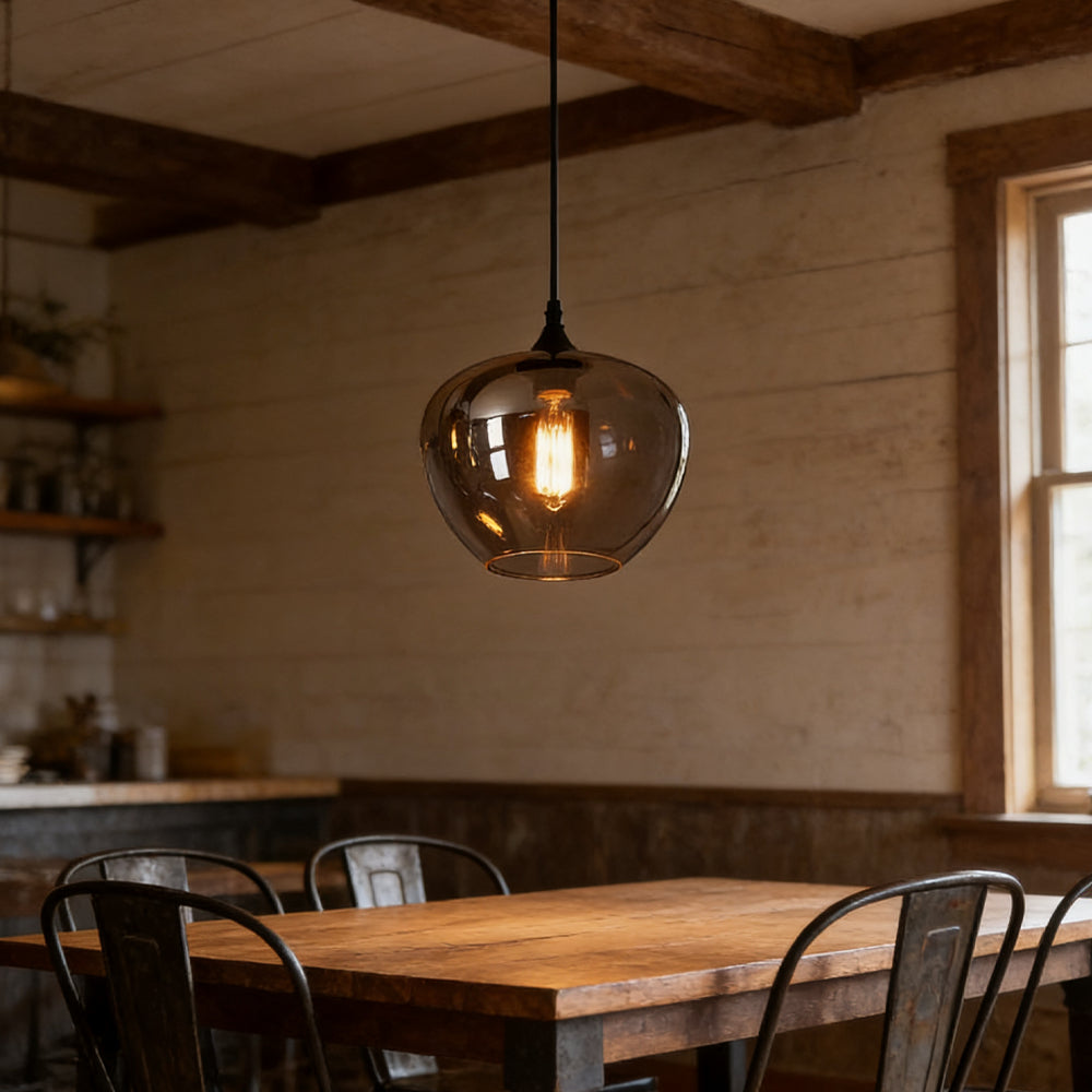 Pendant Light Glass Adjustable 11 in Indoor Dining Room Kitchen Island Ceiling Lamp | Thomler