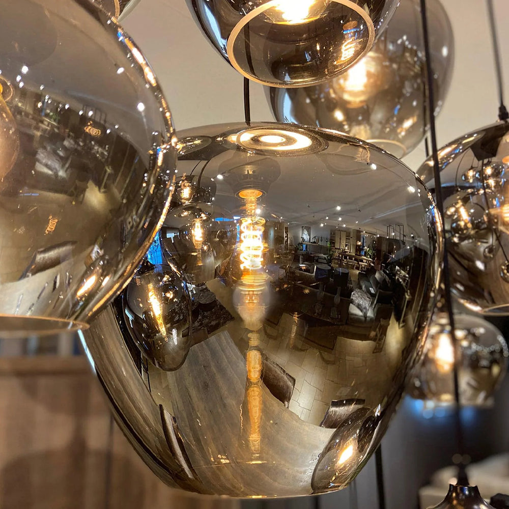 Pendant Light Glass Adjustable 11 in Indoor Dining Room Kitchen Island Ceiling Lamp | Thomler