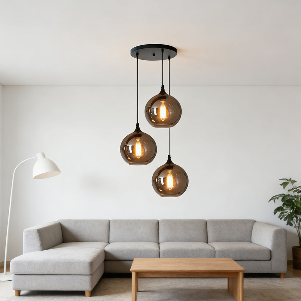 Pendant Light Glass Adjustable 11 in Indoor Dining Room Kitchen Island Ceiling Lamp | Thomler
