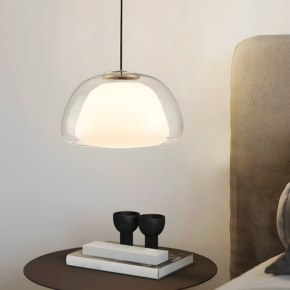 Pendant Light Glass 25.0 cm 39.0 cm White Dining Room Hanging Ceiling Lamp Modern Jelly Texture E27 Kitchen Island | Thomler