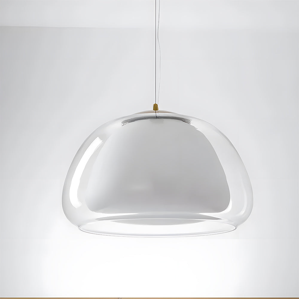 Pendant Light Glass 25.0 cm 39.0 cm White Dining Room Hanging Ceiling Lamp Modern Jelly Texture E27 Kitchen Island | Thomler