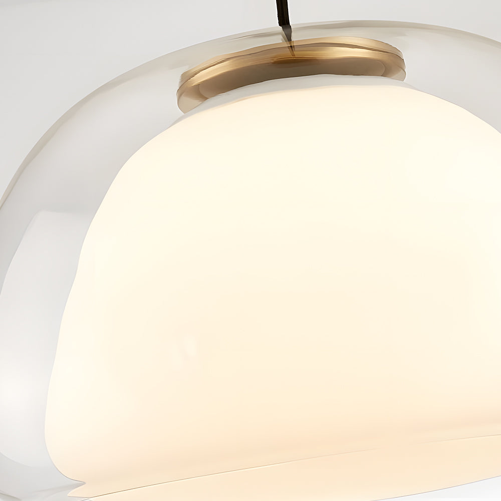 Pendant Light Glass 25.0 cm 39.0 cm White Dining Room Hanging Ceiling Lamp Modern Jelly Texture E27 Kitchen Island | Thomler