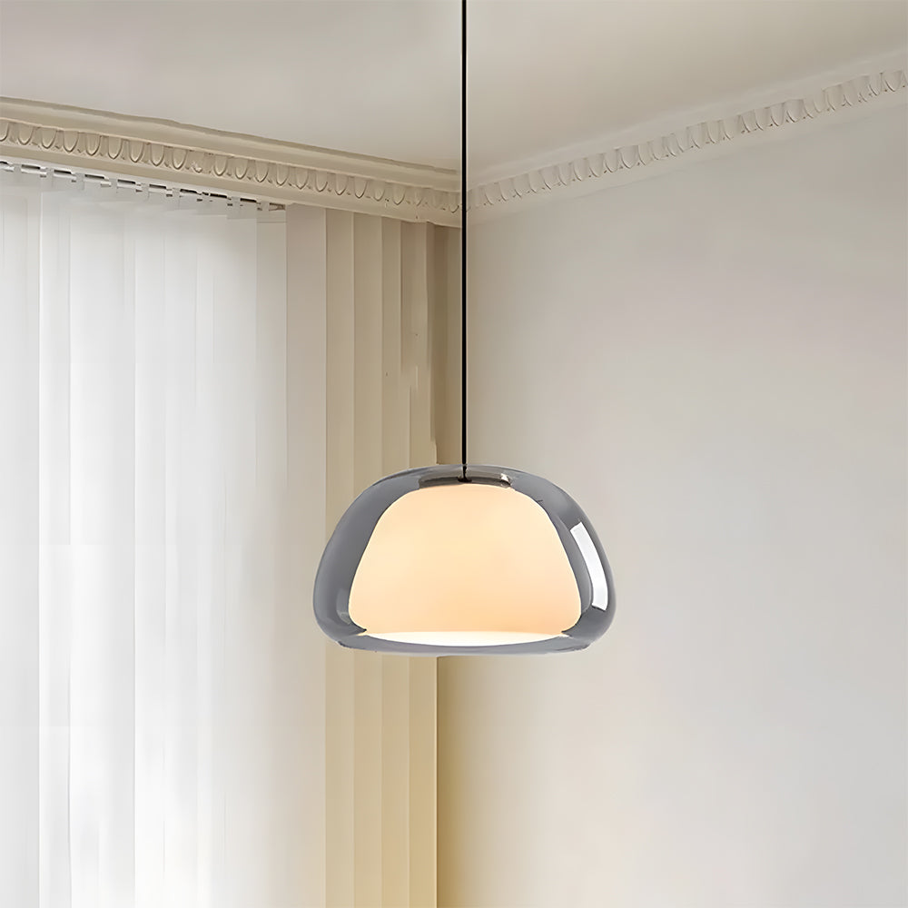 Pendant Light Glass 25.0 cm 39.0 cm White Dining Room Hanging Ceiling Lamp Modern Jelly Texture E27 Kitchen Island | Thomler