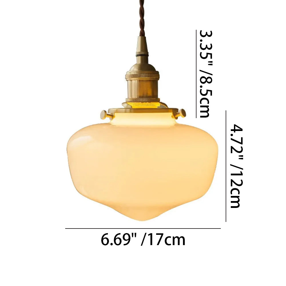 Pendant Light Glass 6.7 in Indoor Dining Room Living Room Hallway Lantern Style Adjustable Hanging | Thomler