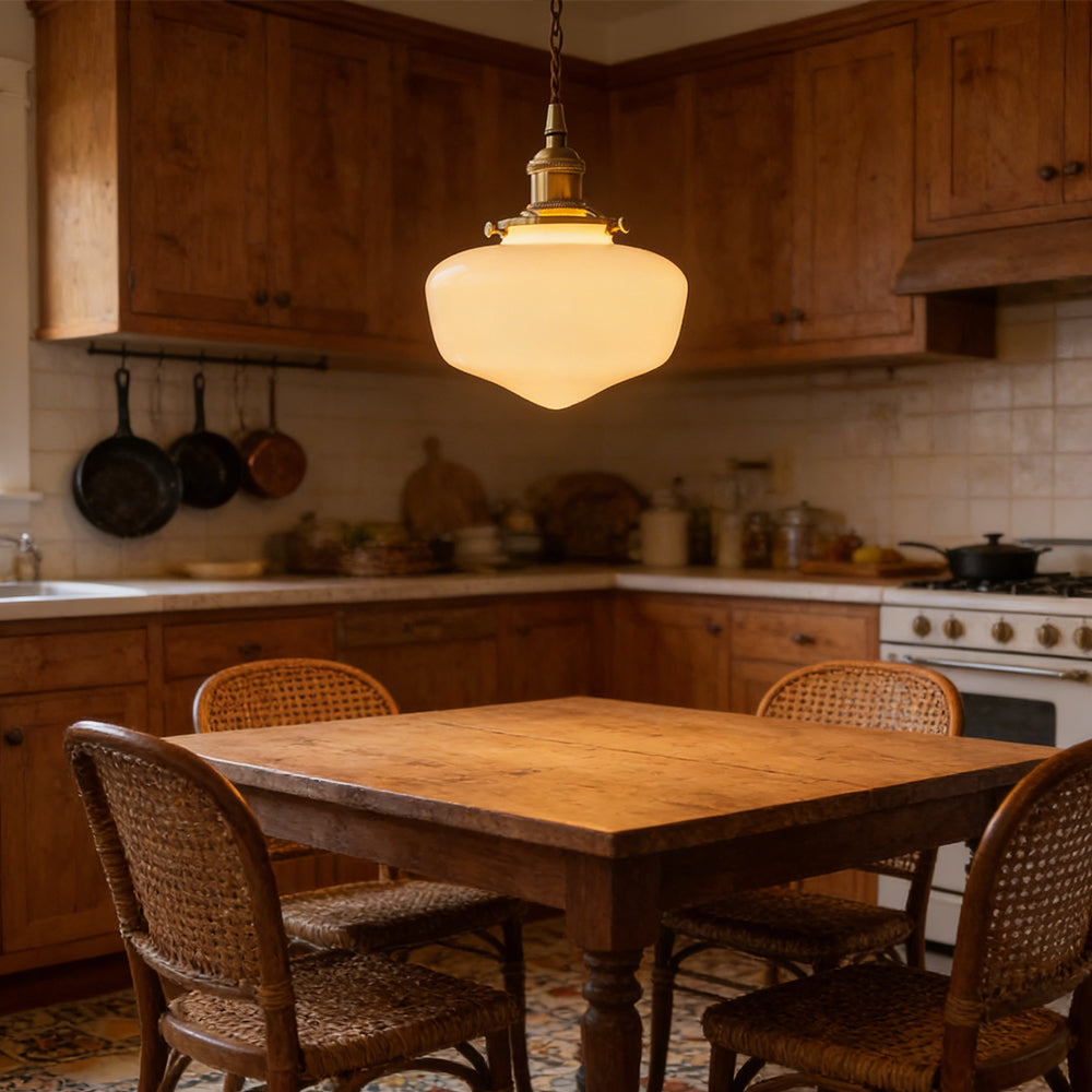 Pendant Light Glass 6.7 in Indoor Dining Room Living Room Hallway Lantern Style Adjustable Hanging | Thomler