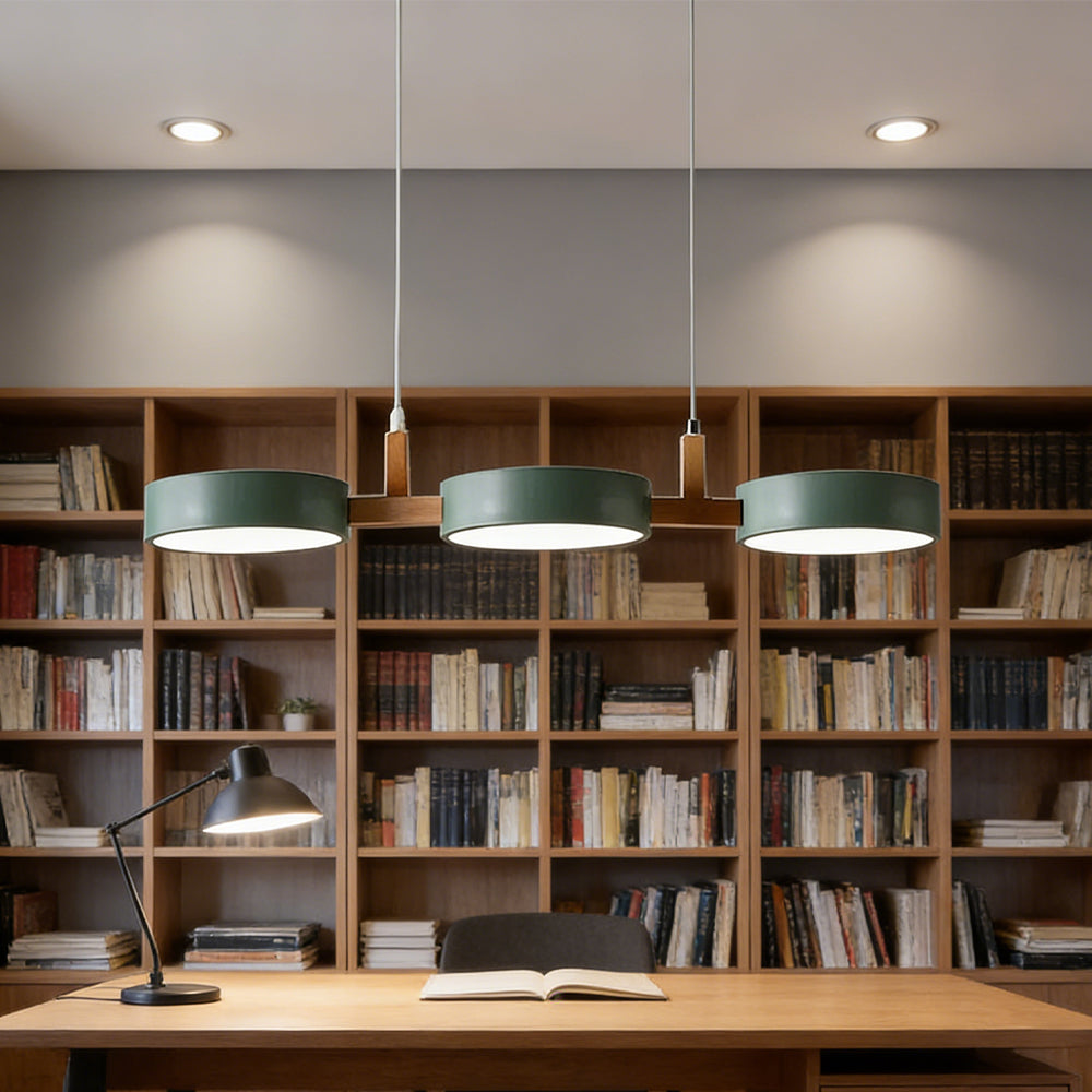 Pendant Light Iron Acrylic Wood Ø 77.0 cm Dining Room Kitchen Island Triple Hanging Ceiling Lamp Minimalist LED | Thomler