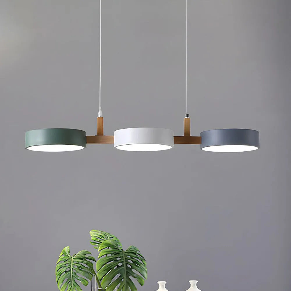 Pendant Light Iron Acrylic Wood Ø 77.0 cm Triple Dining Room Kitchen Island Hanging Ceiling Lamp Minimalist LED | Thomler