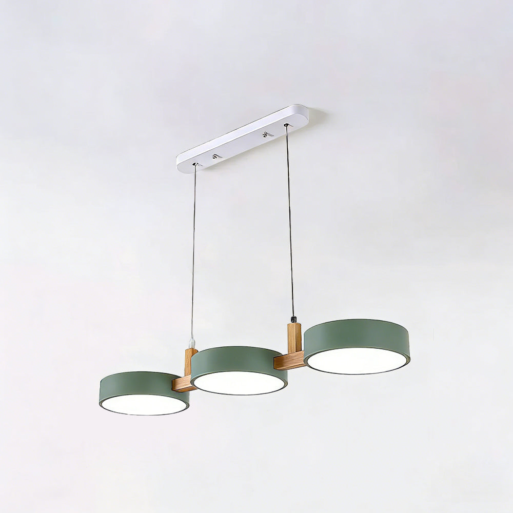 Pendant Light Iron Acrylic Wood Ø 77.0 cm Triple Dining Room Kitchen Island Hanging Ceiling Lamp Minimalist LED | Thomler