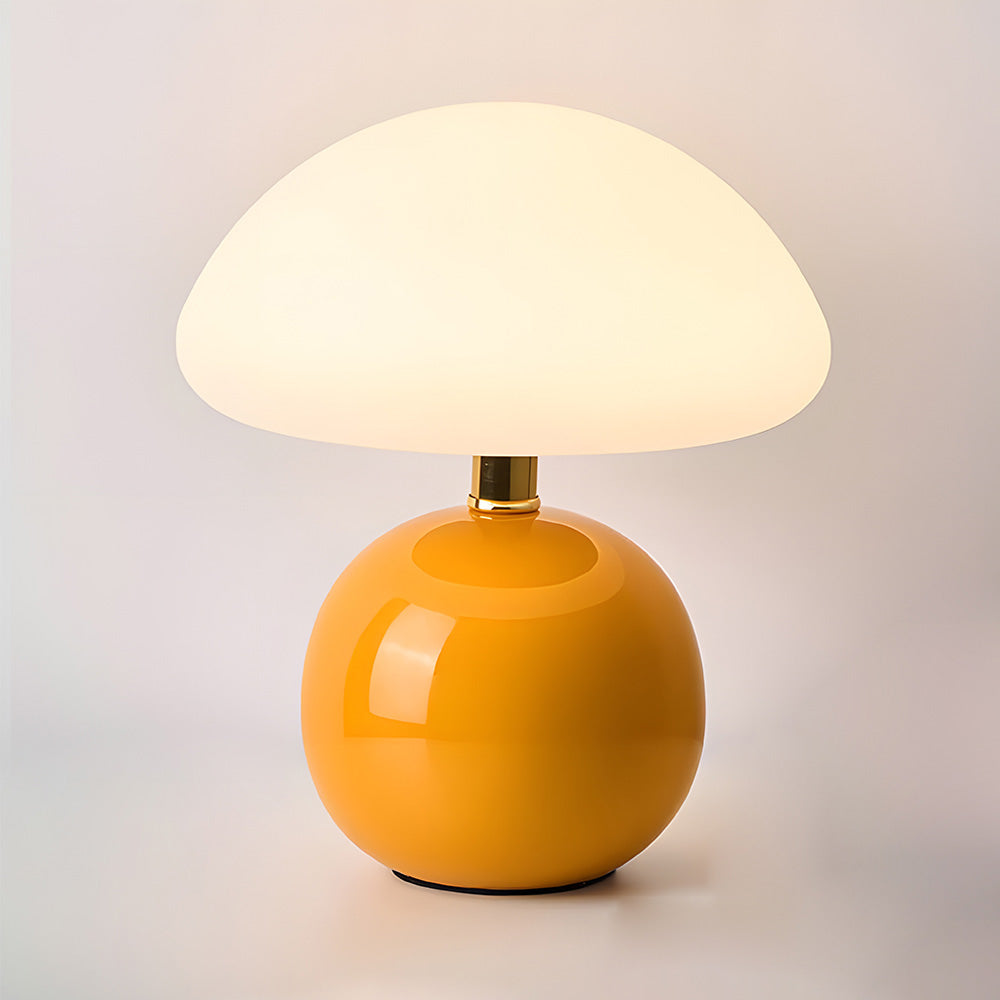 Table Lamp Ceramic 8.7 in LED Mushroom Shape 24W Indoor Bedside Desk Living Room | Thomler