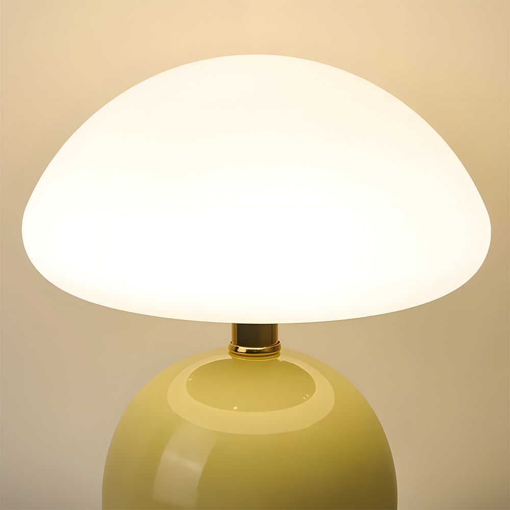 Table Lamp Ceramic 8.7 in LED Mushroom Shape 24W Indoor Bedside Desk Living Room | Thomler