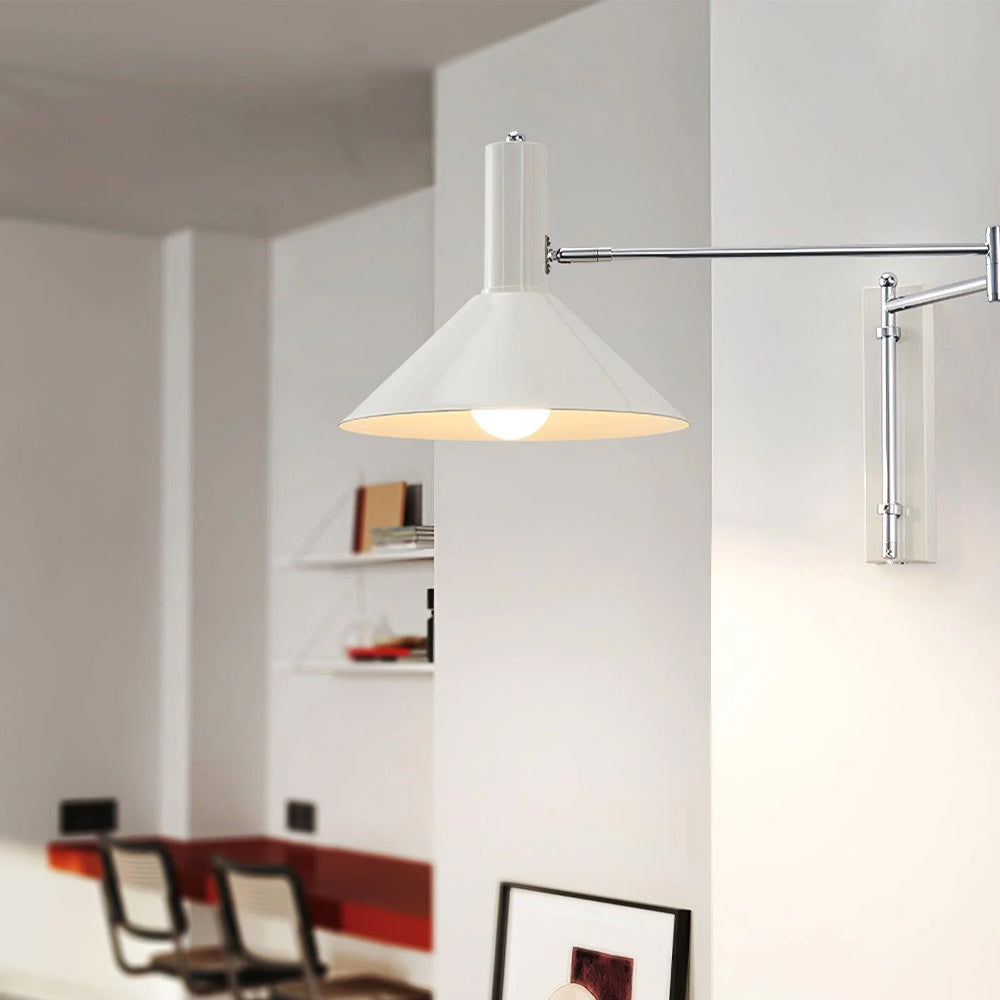 Wall Lamp Metal 26.0 cm Red Adjustable Bedroom Reading Living Room Swivel Bedside Task Light E27 Indoor | Thomler