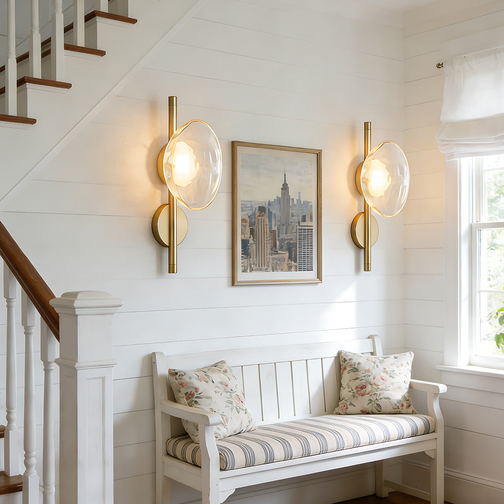 Wall Light Glass 7.9 in Soft Glow Indoor Bedroom Hallway Living Room Ambient Lighting | Thomler