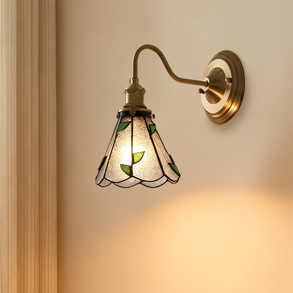 Wall Lamp Copper Glass 9.8 in Indoor Hallway Stairwell Accent Lighting Decorative Fixture | Thomler