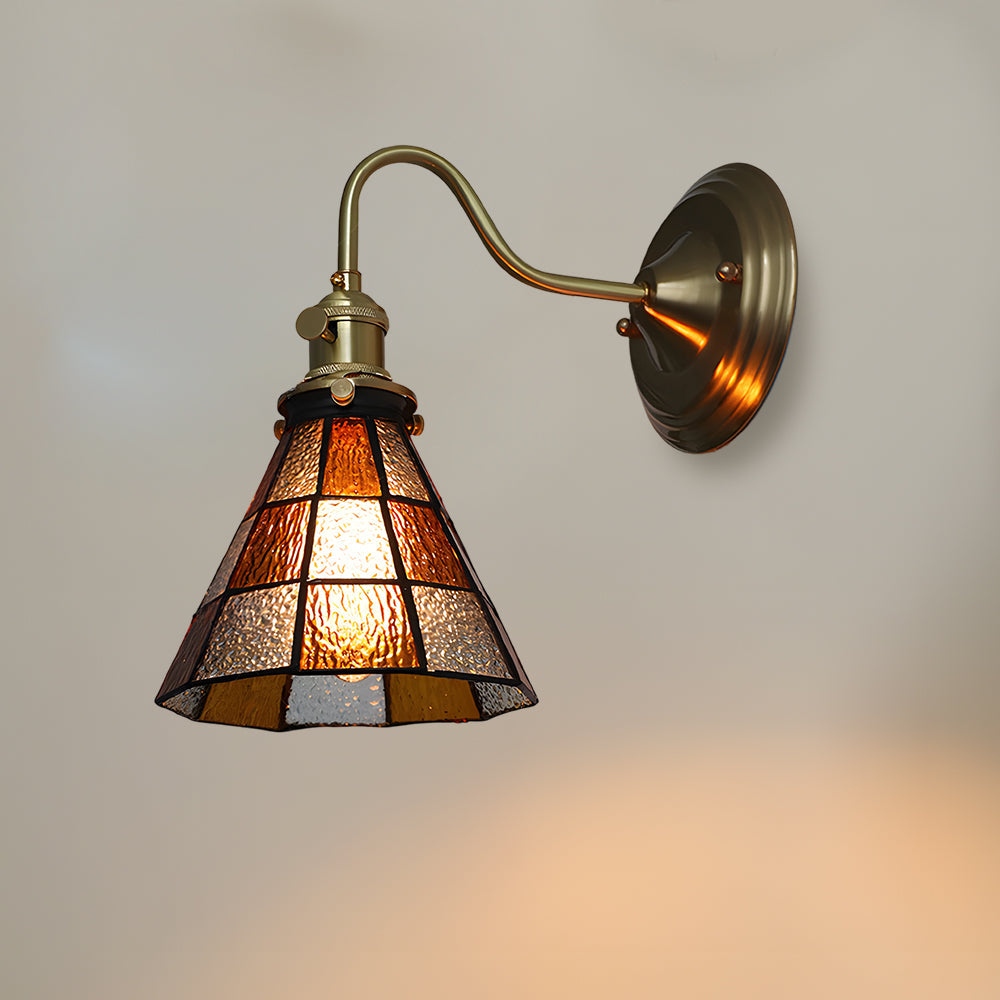 Wall Lamp Glass Copper E27 40W Multicolour Hallway Study Art Deco Vintage Indoor Lighting Fixture | Thomler