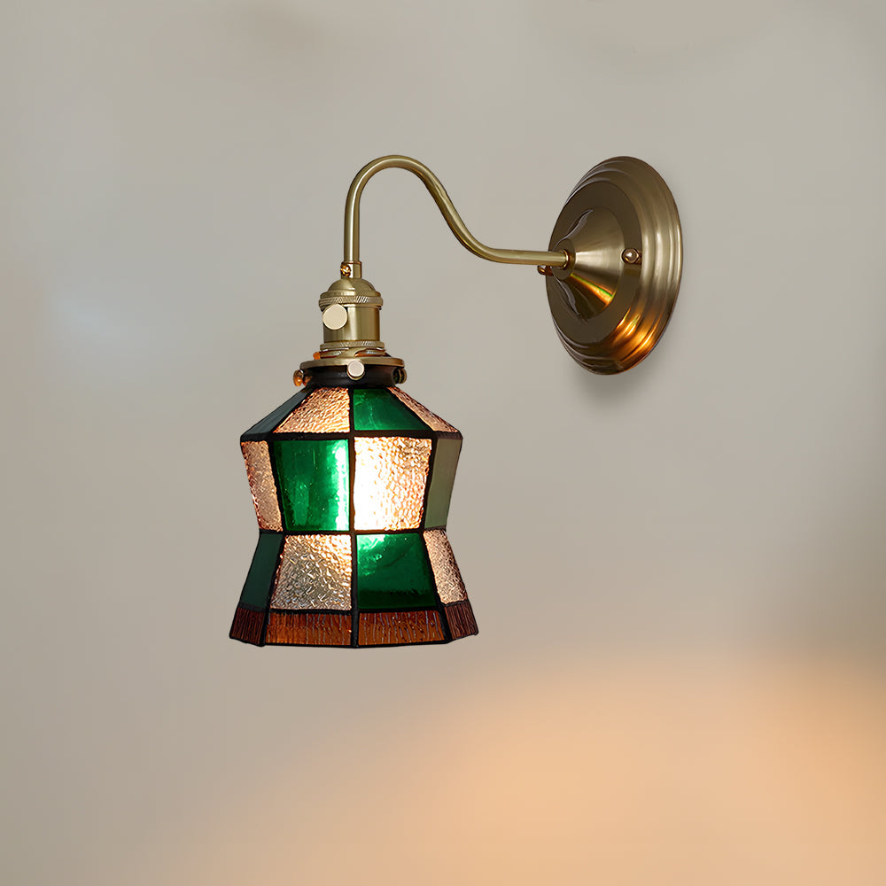 Wall Lamp Glass Copper E27 40W Multicolour Hallway Study Art Deco Vintage Indoor Lighting Fixture | Thomler