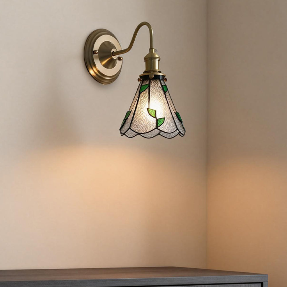 Wall Lamp Copper Glass 9.8 in Indoor Hallway Stairwell Accent Lighting Decorative Fixture | Thomler