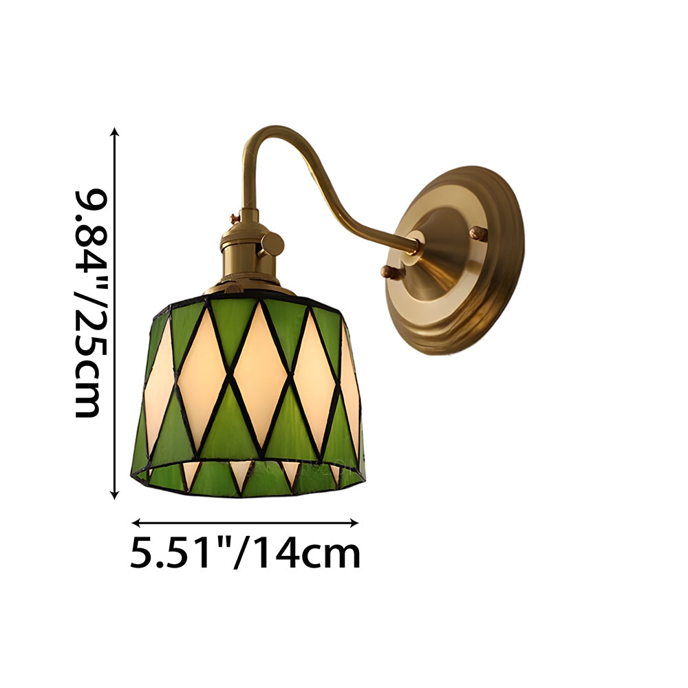 Wall Lamp Copper Glass 9.8 in Indoor Hallway Stairwell Accent Lighting Decorative Fixture | Thomler