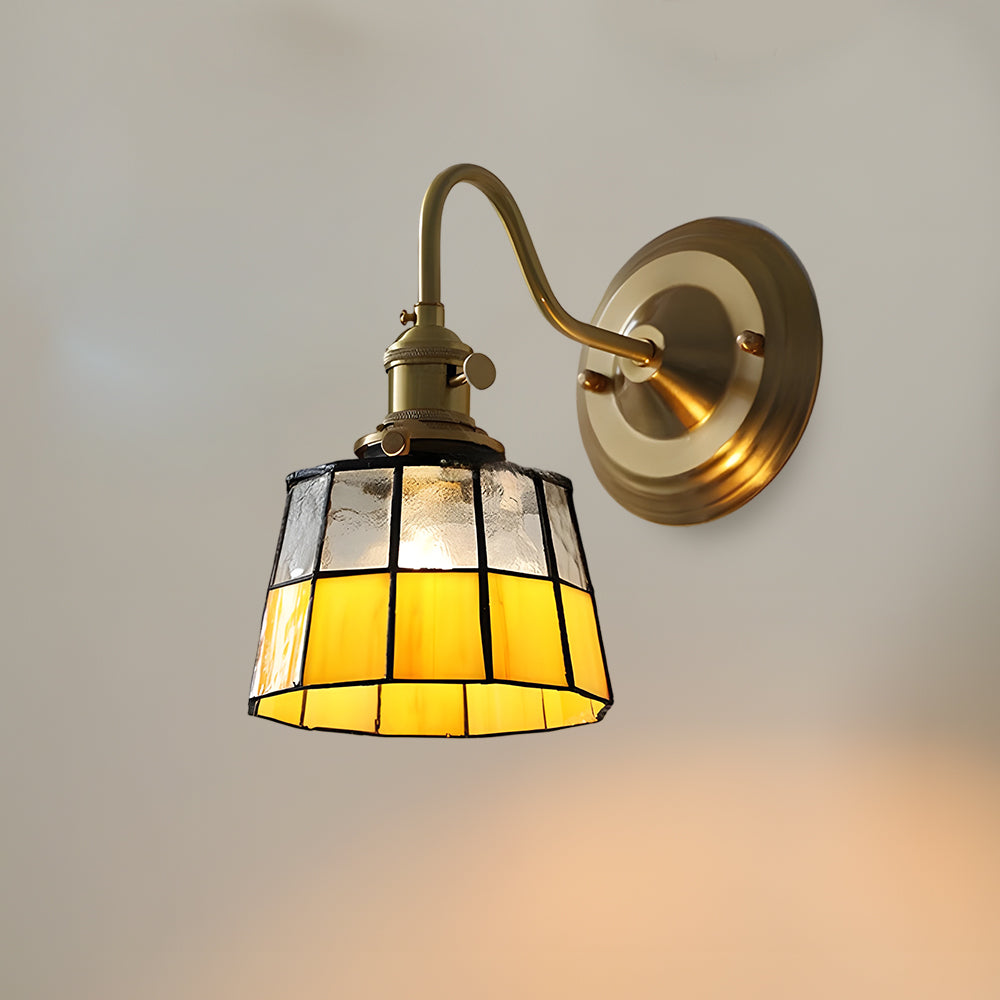 Wall Lamp Glass Copper E27 40W Multicolour Hallway Study Art Deco Vintage Indoor Lighting Fixture | Thomler
