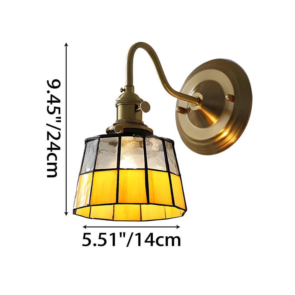 Wall Lamp Copper Glass 9.8 in Indoor Hallway Stairwell Accent Lighting Decorative Fixture | Thomler