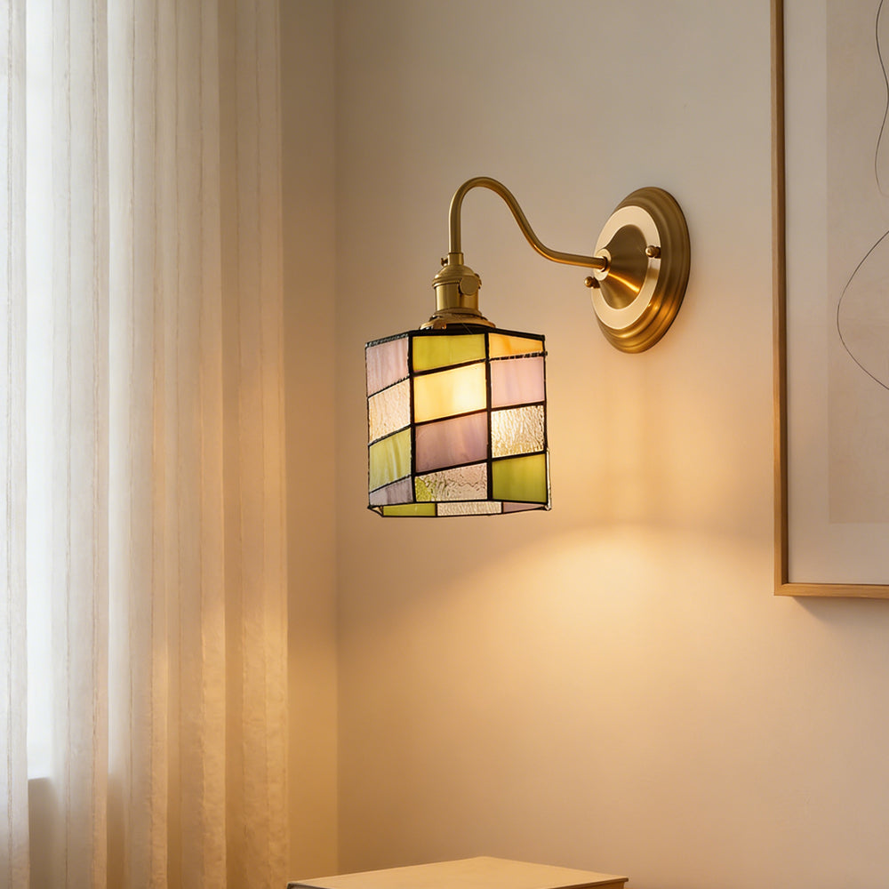 Wall Lamp Copper Glass 9.8 in Indoor Hallway Stairwell Accent Lighting Decorative Fixture | Thomler