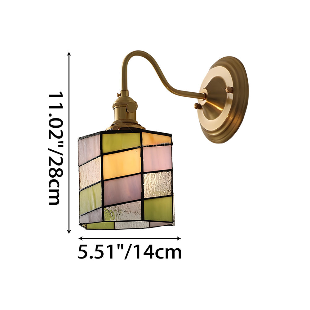 Wall Lamp Copper Glass 9.8 in Indoor Hallway Stairwell Accent Lighting Decorative Fixture | Thomler