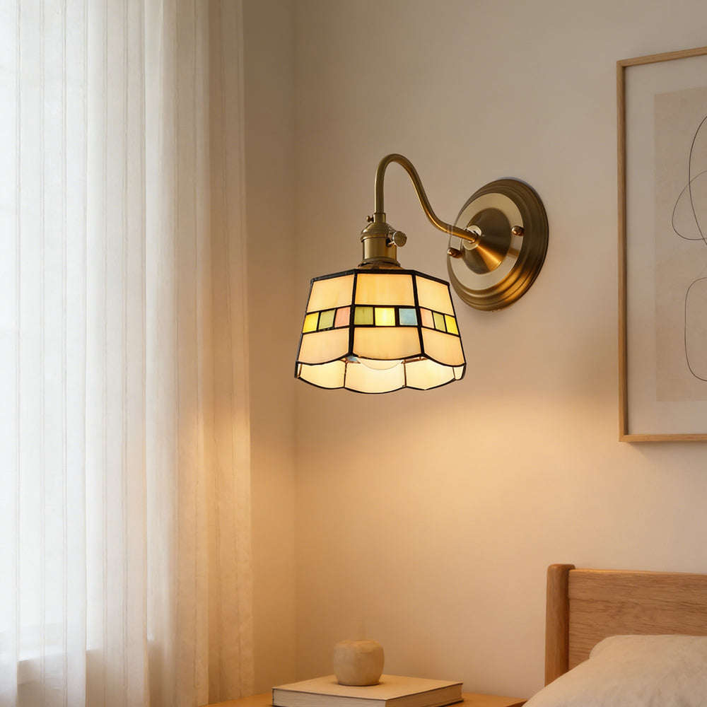 Wall Lamp Copper Glass 9.8 in Indoor Hallway Stairwell Accent Lighting Decorative Fixture | Thomler